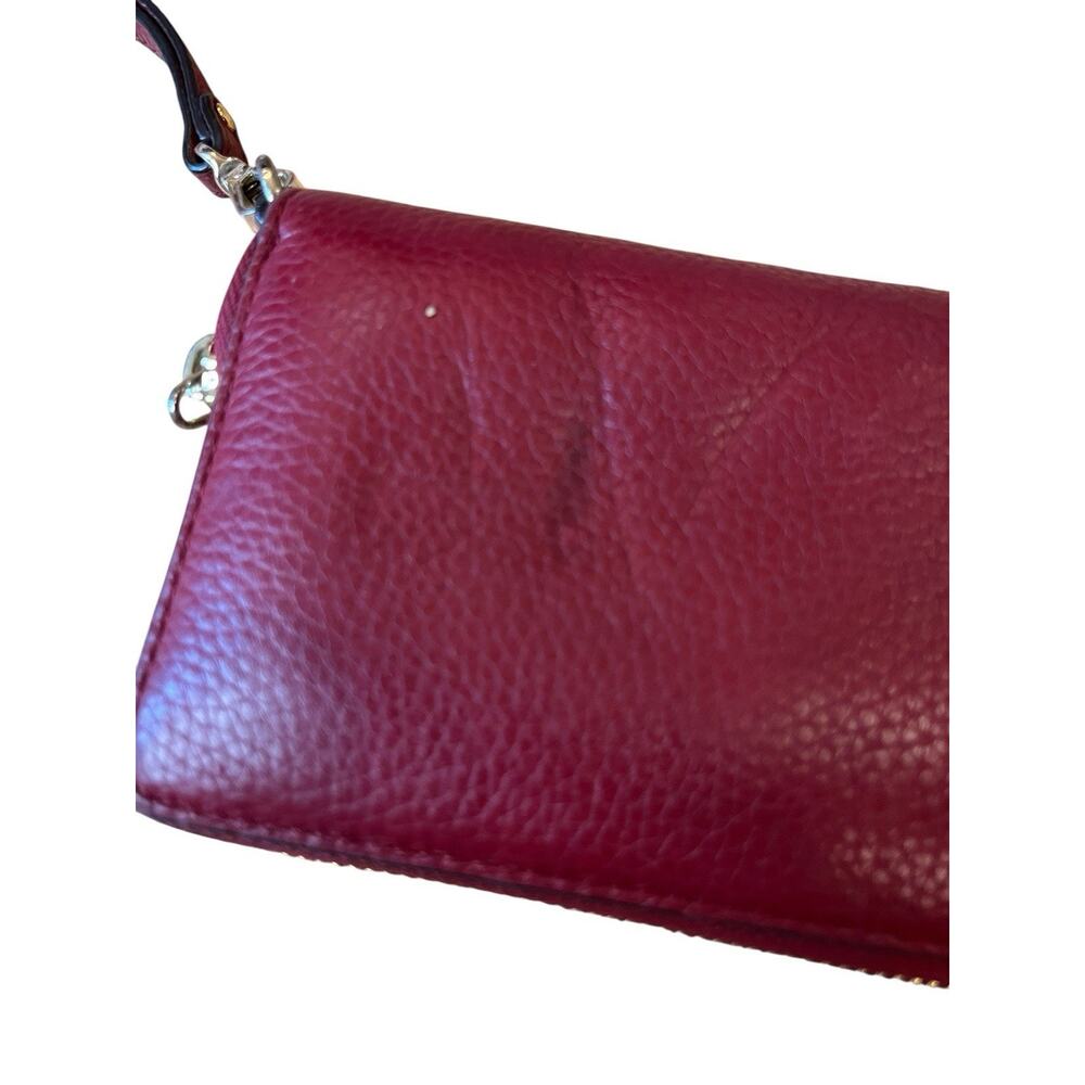 Michael Kors Medium Zip Around Wallet Wristlet Jet Set Red Cherry Color Leather - Picture 5 of 7